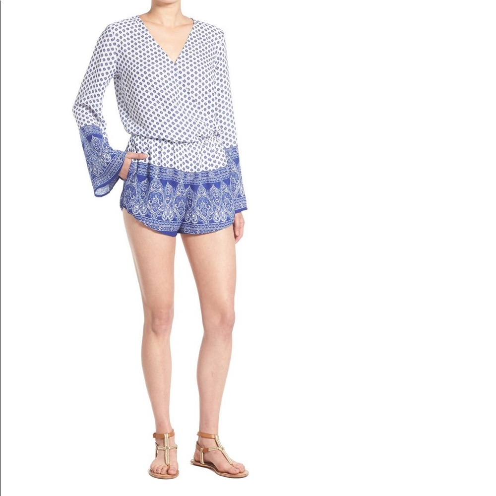 Mimi Chica Print Surplice Romper